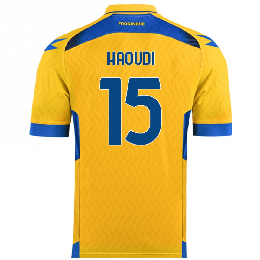 Women Football Hamza Haoudi #15 Yellow Home Jersey 2024/25 T-Shirt Nz