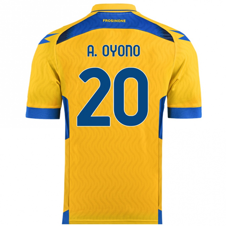 Women Football Anthony Oyono #20 Yellow Home Jersey 2024/25 T-Shirt Nz