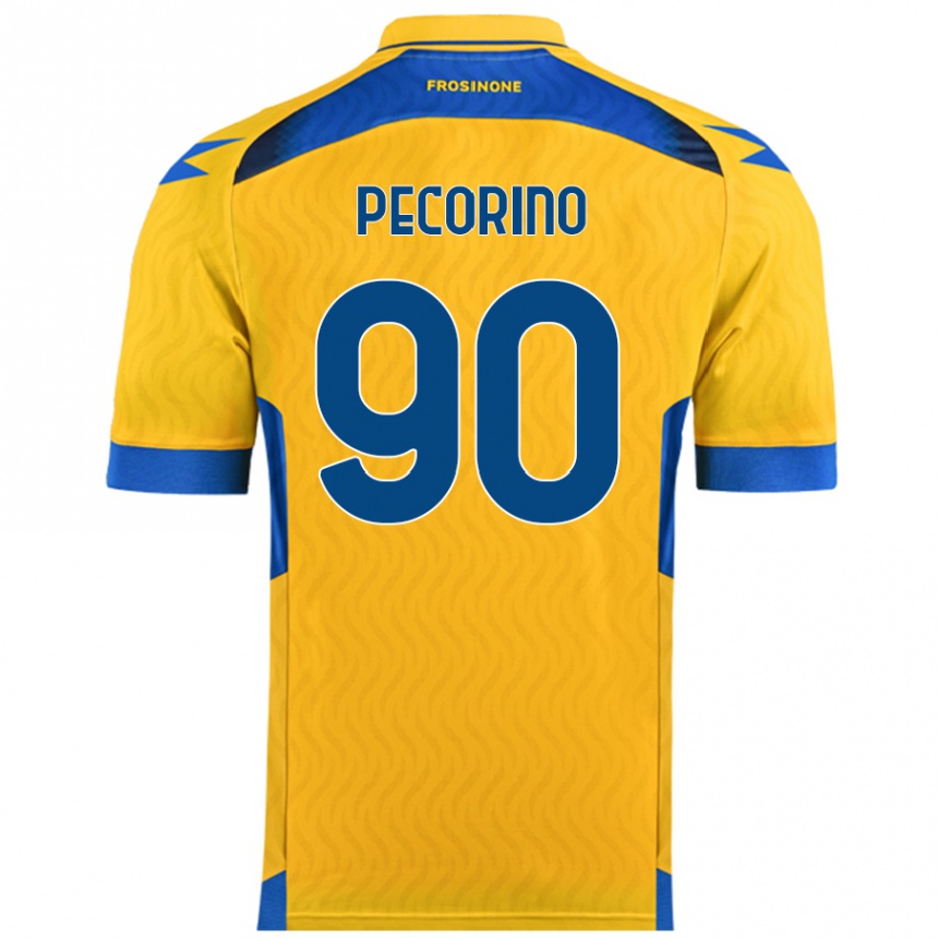 Women Football Emanuele Pecorino #90 Yellow Home Jersey 2024/25 T-Shirt Nz