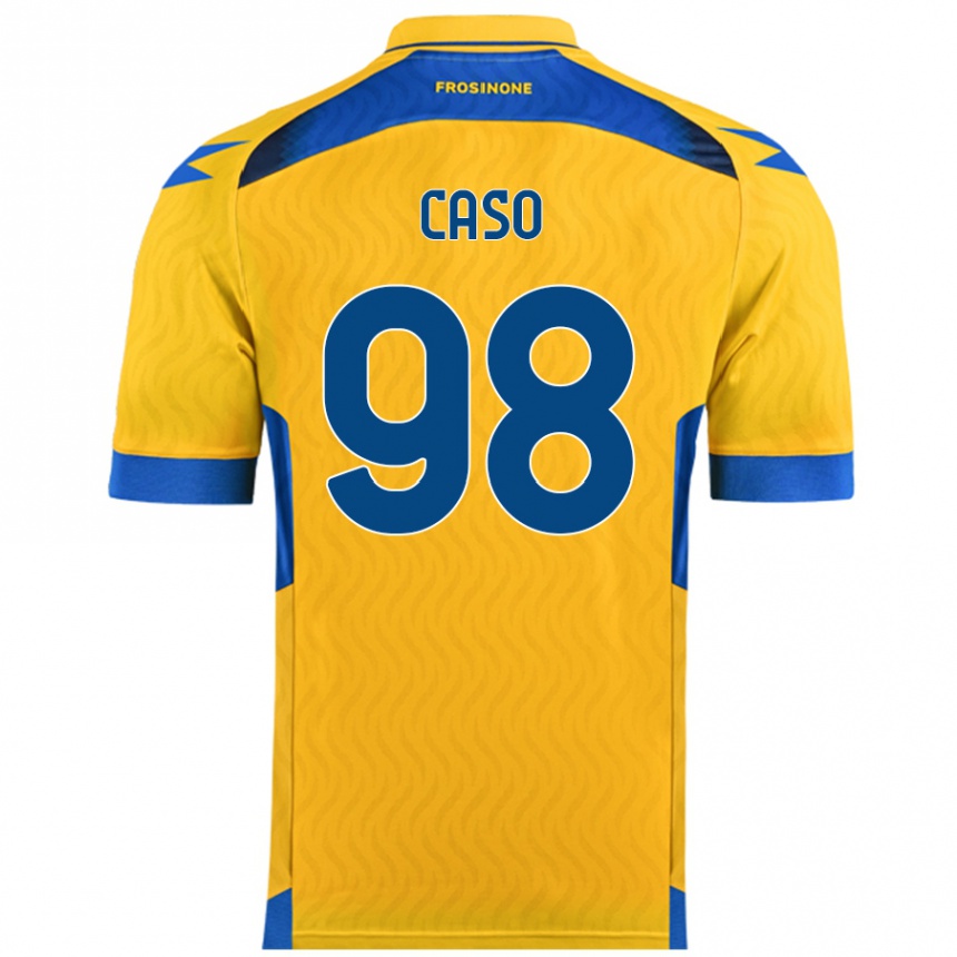 Women Football Giuseppe Caso #98 Yellow Home Jersey 2024/25 T-Shirt Nz