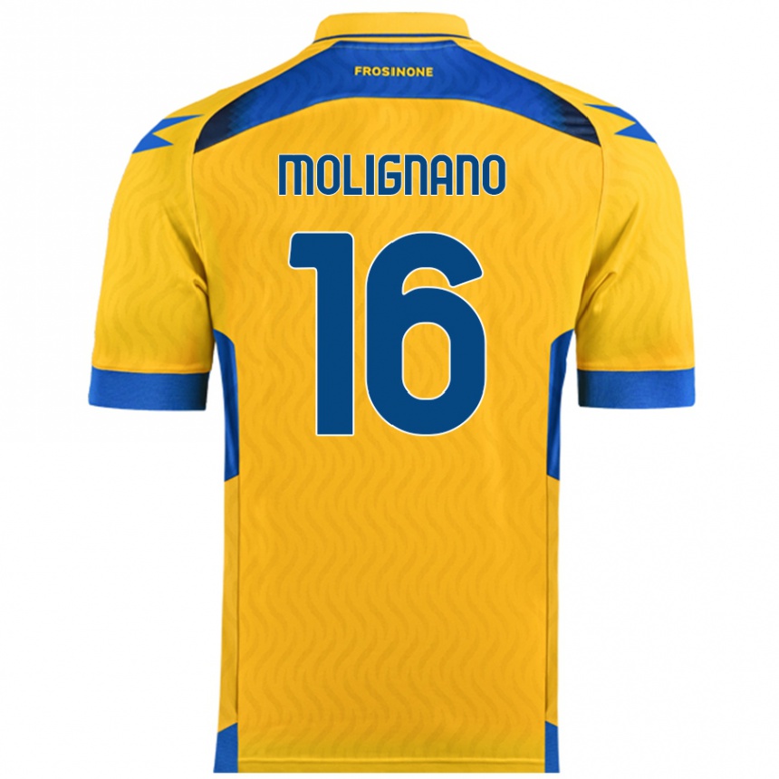 Women Football Gaetano Molignano #16 Yellow Home Jersey 2024/25 T-Shirt Nz