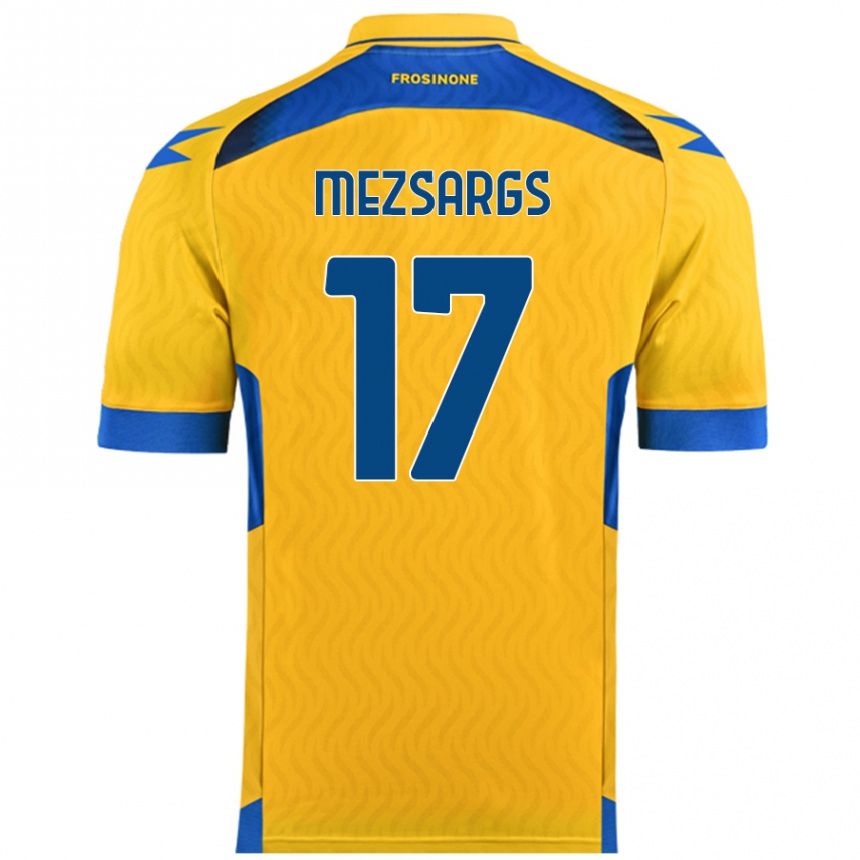 Women Football Kristians Mezsargs #17 Yellow Home Jersey 2024/25 T-Shirt Nz