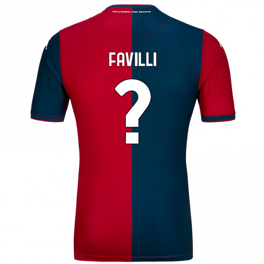 Women Football Andrea Favilli #0 Red Dark Blue Home Jersey 2024/25 T-Shirt Nz