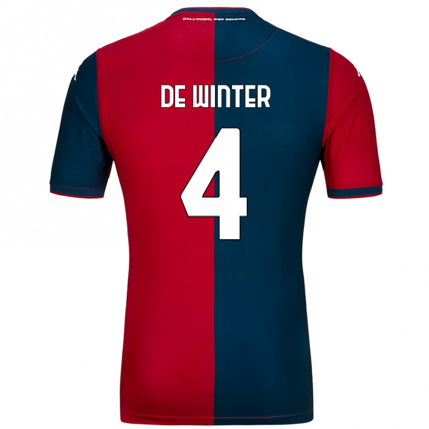 Women Football Koni De Winter #4 Red Dark Blue Home Jersey 2024/25 T-Shirt Nz