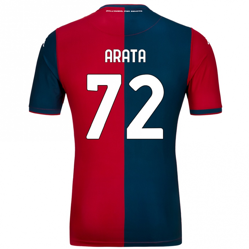 Women Football Stefano Arata #72 Red Dark Blue Home Jersey 2024/25 T-Shirt Nz