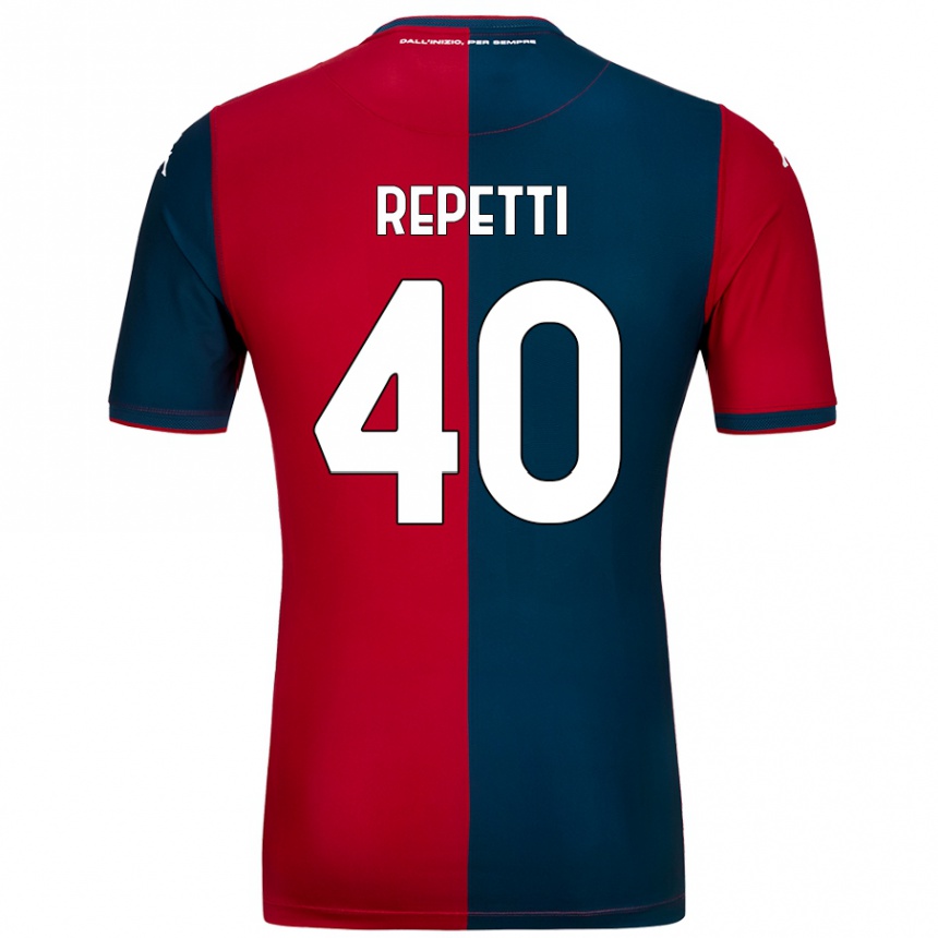 Women Football Chiara Repetti #40 Red Dark Blue Home Jersey 2024/25 T-Shirt Nz