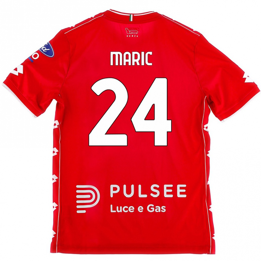 Women Football Mirko Maric #24 Red White Home Jersey 2024/25 T-Shirt Nz