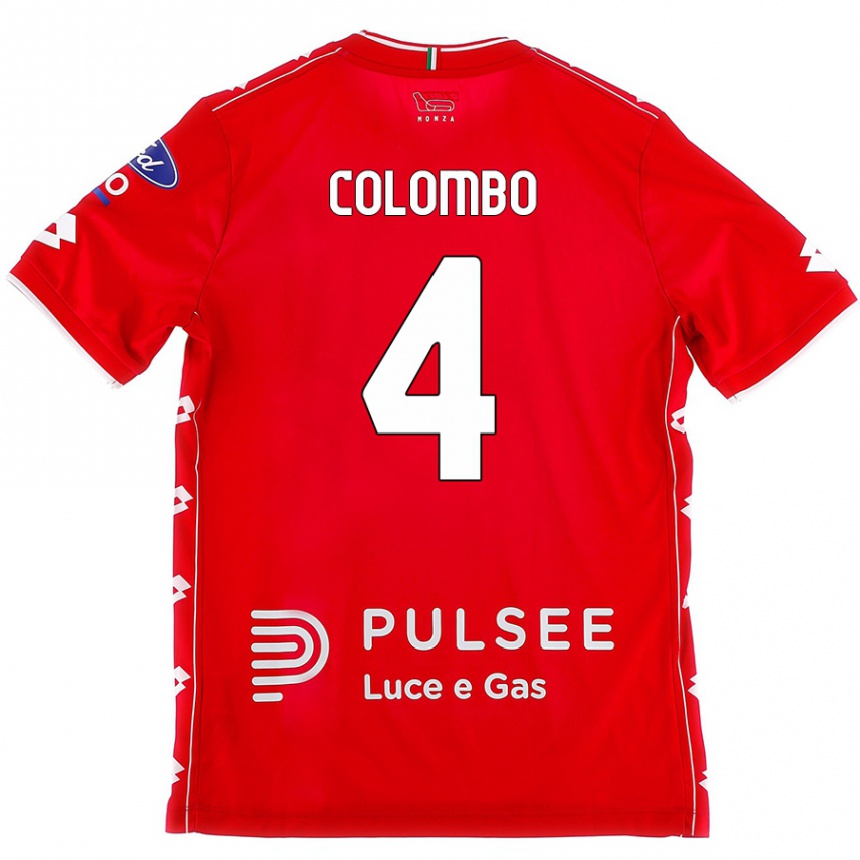 Women Football Leonardo Colombo #4 Red White Home Jersey 2024/25 T-Shirt Nz