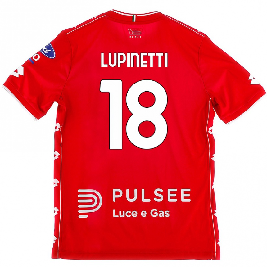 Women Football Tommaso Lupinetti #18 Red White Home Jersey 2024/25 T-Shirt Nz