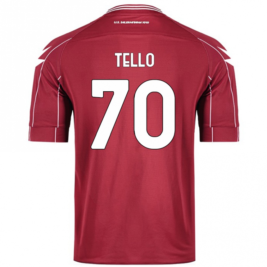 Women Football Andrés Tello #70 Burgundy Home Jersey 2024/25 T-Shirt Nz