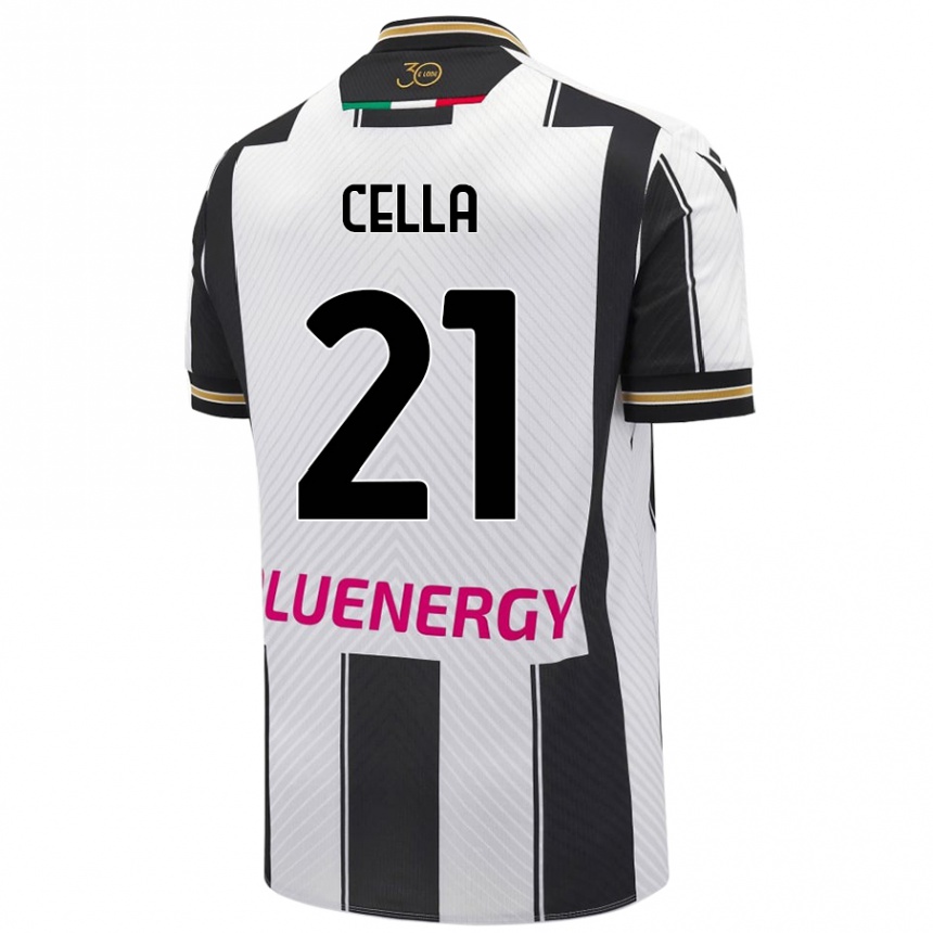 Women Football Leonardo Cella #21 White Black Home Jersey 2024/25 T-Shirt Nz