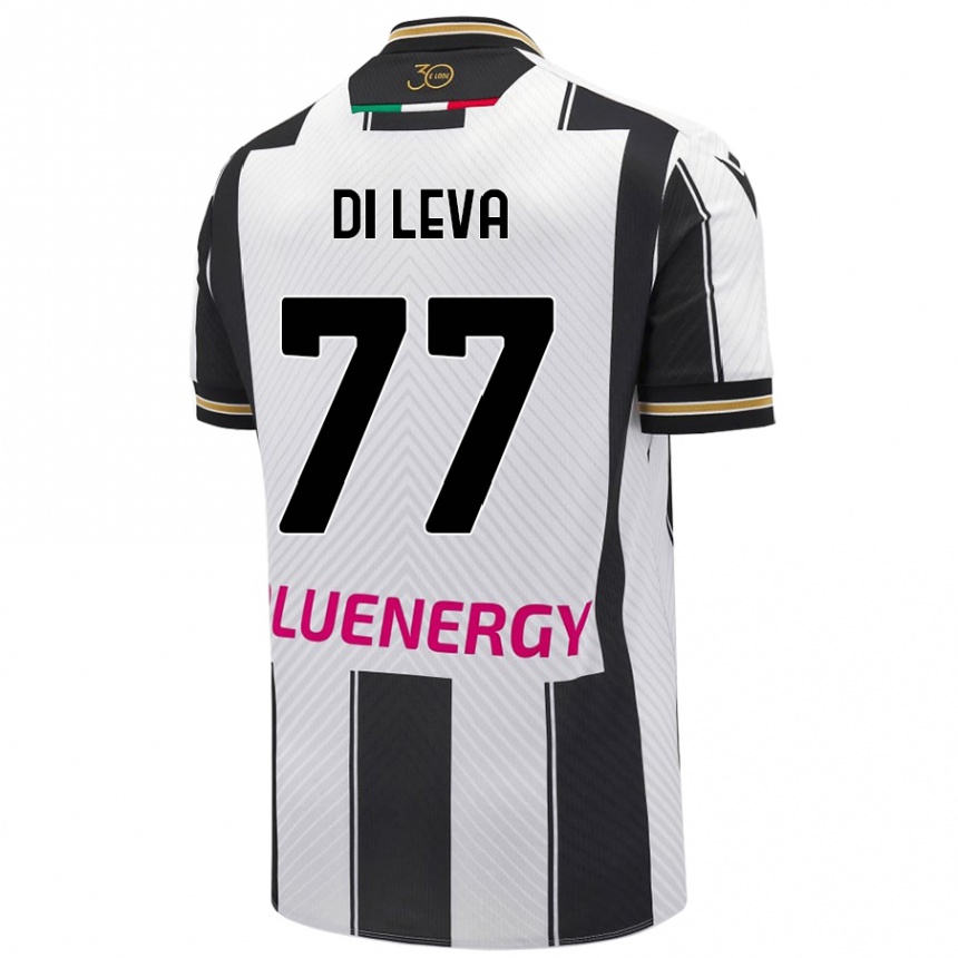 Women Football Vincenzo Di Leva #77 White Black Home Jersey 2024/25 T-Shirt Nz