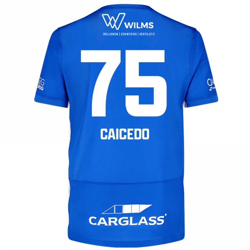 Women Football Alfred Caicedo #75 Blue Home Jersey 2024/25 T-Shirt Nz