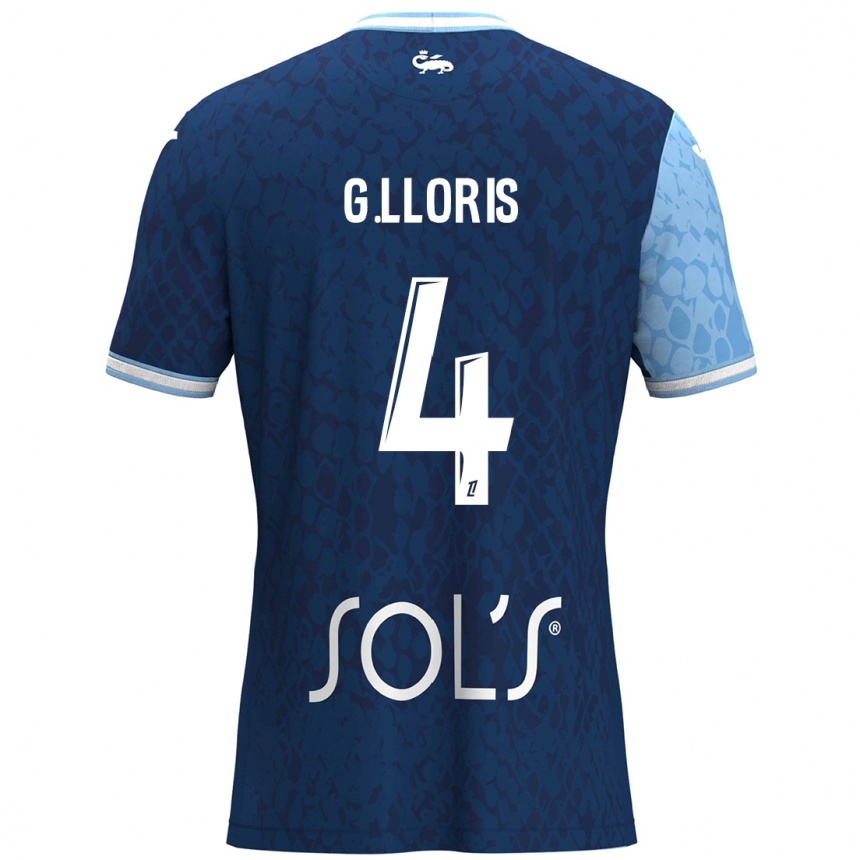 Women Football Gautier Lloris #4 Sky Blue Dark Blue Home Jersey 2024/25 T-Shirt Nz