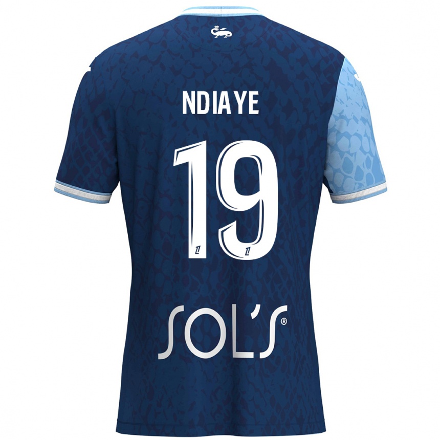 Women Football Rassoul Ndiaye #19 Sky Blue Dark Blue Home Jersey 2024/25 T-Shirt Nz