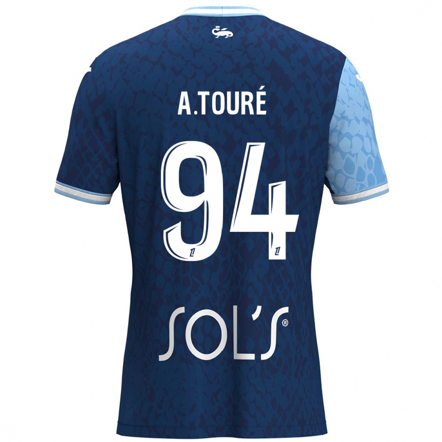 Women Football Abdoulaye Touré #94 Sky Blue Dark Blue Home Jersey 2024/25 T-Shirt Nz