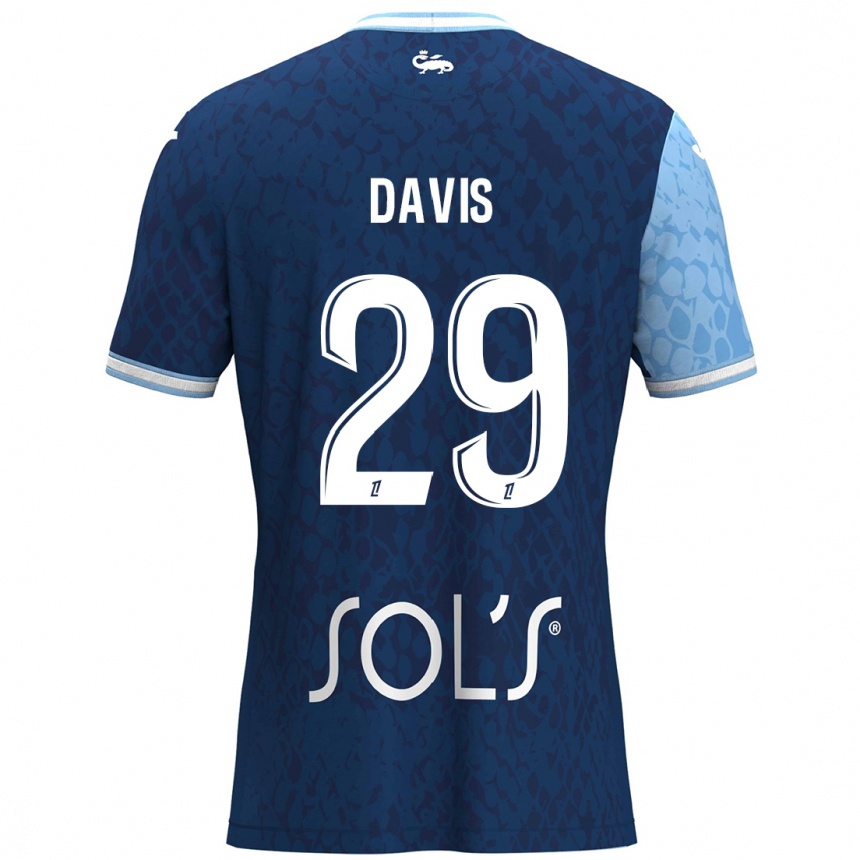 Women Football Deja Davis #29 Sky Blue Dark Blue Home Jersey 2024/25 T-Shirt Nz