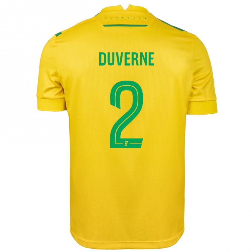 Women Football Jean-Kévin Duverne #2 Yellow Green Home Jersey 2024/25 T-Shirt Nz