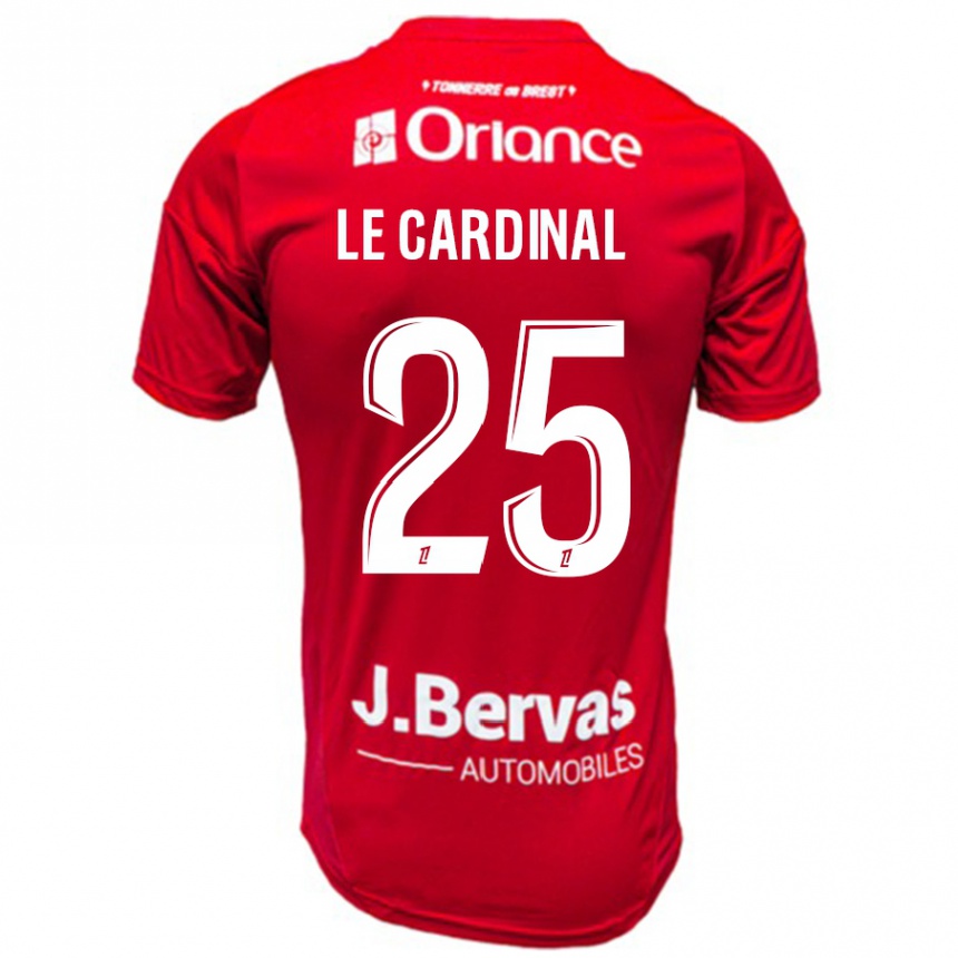 Women Football Julien Le Cardinal #25 Red White Home Jersey 2024/25 T-Shirt Nz