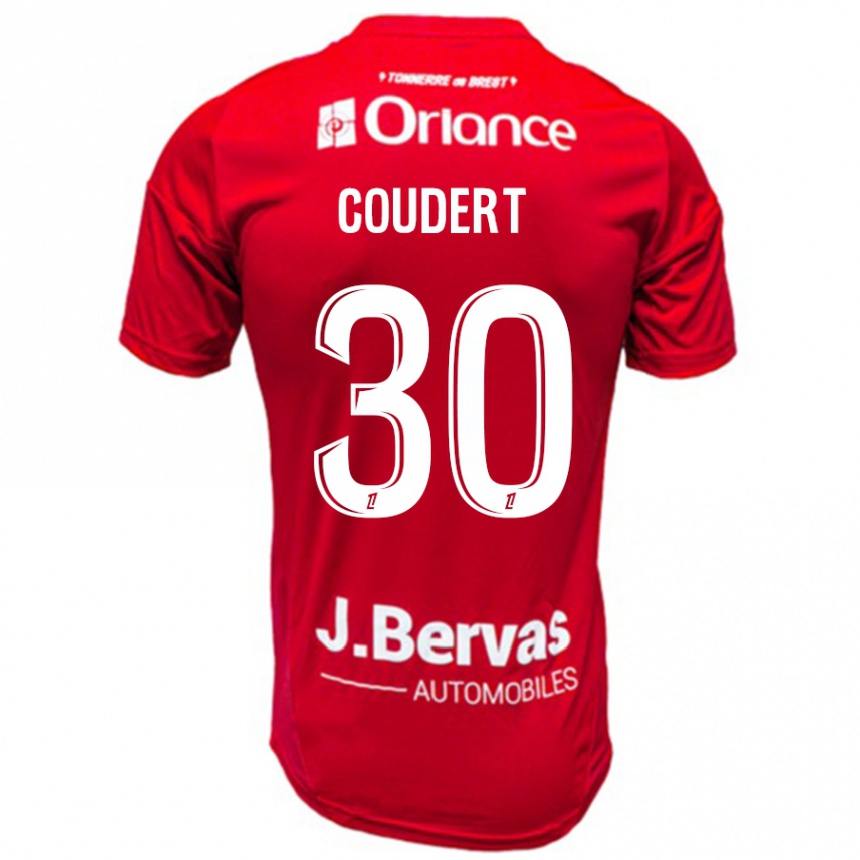 Women Football Grégoire Coudert #30 Red White Home Jersey 2024/25 T-Shirt Nz