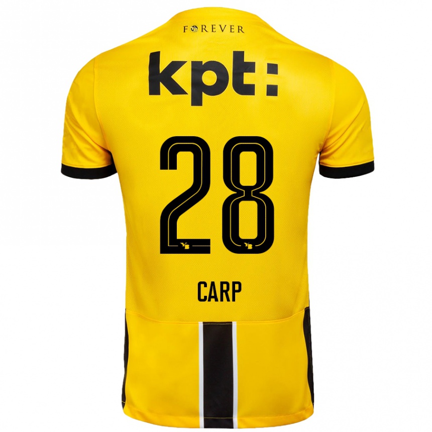 Women Football Cristina Carp #28 Yellow Black Home Jersey 2024/25 T-Shirt Nz