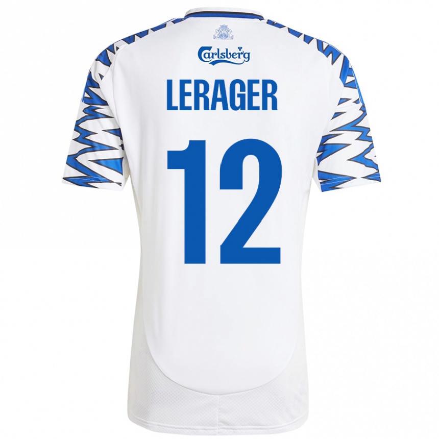 Women Football Lukas Lerager #12 White Sky Blue Home Jersey 2024/25 T-Shirt Nz