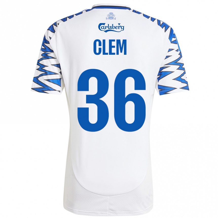 Women Football William Clem #36 White Sky Blue Home Jersey 2024/25 T-Shirt Nz