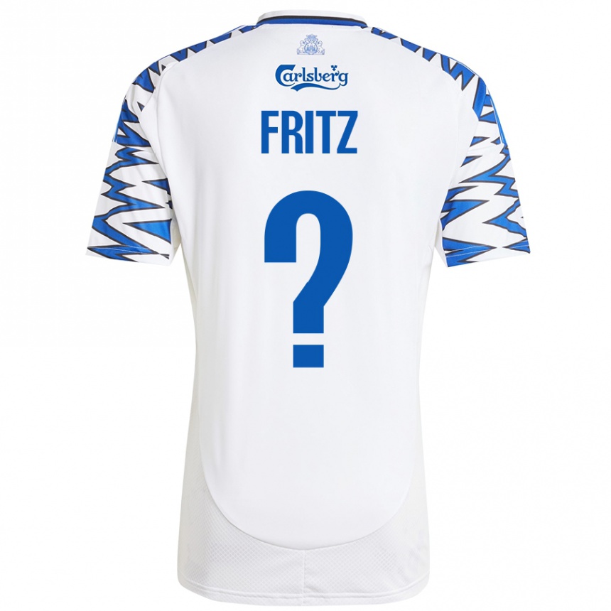 Women Football Gustav Fritz #0 White Sky Blue Home Jersey 2024/25 T-Shirt Nz