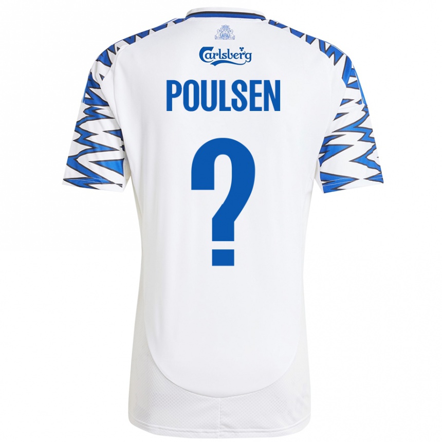 Women Football Xander Poulsen #0 White Sky Blue Home Jersey 2024/25 T-Shirt Nz