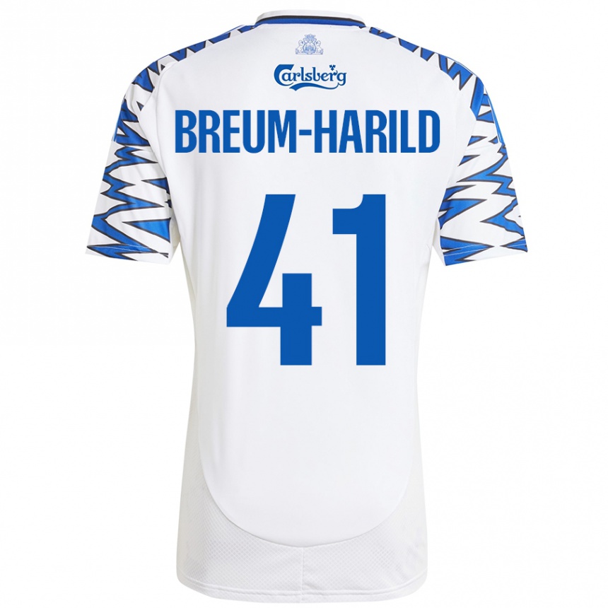 Women Football Tobias Breum-Harild #41 White Sky Blue Home Jersey 2024/25 T-Shirt Nz