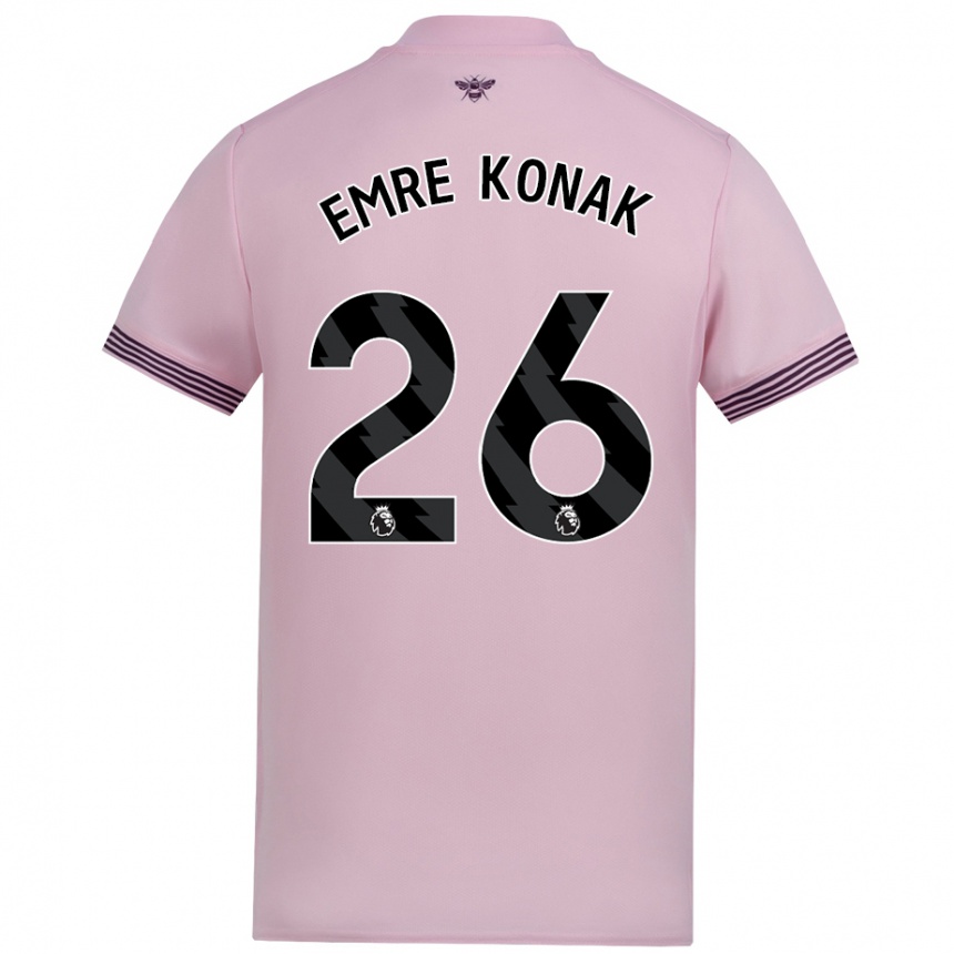 Women Football Yunus Emre Konak #26 Pink Away Jersey 2024/25 T-Shirt Nz