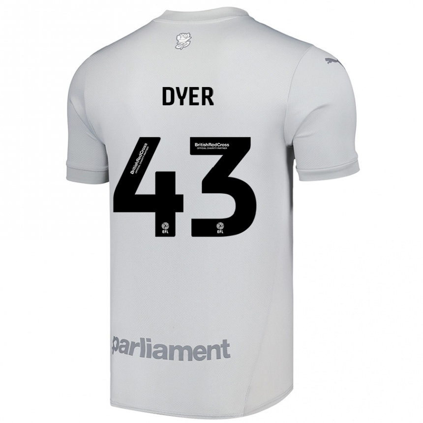 Women Football Josiah Dyer #43 Silver Gray Away Jersey 2024/25 T-Shirt Nz