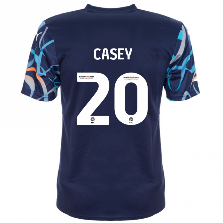 Women Football Oliver Casey #20 Navy Blue Away Jersey 2024/25 T-Shirt Nz