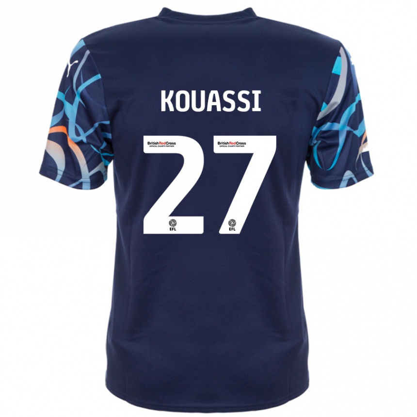 Women Football Kylian Kouassi #27 Navy Blue Away Jersey 2024/25 T-Shirt Nz