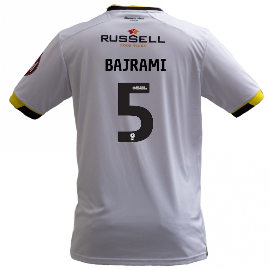 Women Football Geraldo Bajrami #5 White Away Jersey 2024/25 T-Shirt Nz