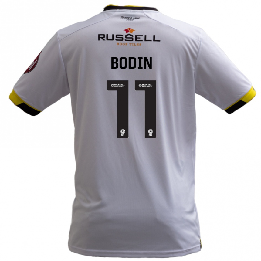 Women Football Billy Bodin #11 White Away Jersey 2024/25 T-Shirt Nz