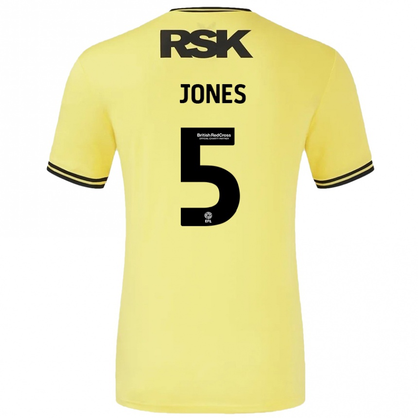 Women Football Lloyd Jones #5 Yellow Black Away Jersey 2024/25 T-Shirt Nz