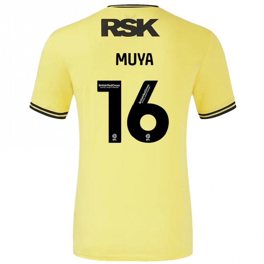 Women Football Karin Muya #16 Yellow Black Away Jersey 2024/25 T-Shirt Nz