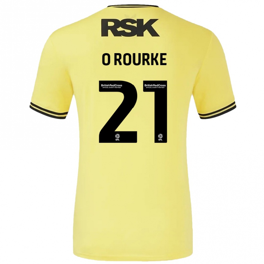 Women Football Sophie O'rourke #21 Yellow Black Away Jersey 2024/25 T-Shirt Nz