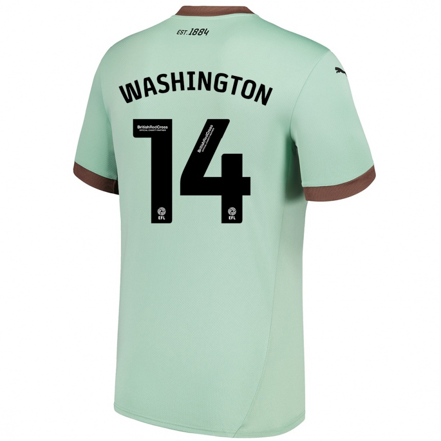 Women Football Conor Washington #14 Pale Green Away Jersey 2024/25 T-Shirt Nz