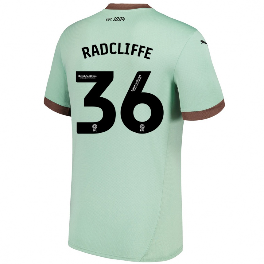 Women Football Ben Radcliffe #36 Pale Green Away Jersey 2024/25 T-Shirt Nz