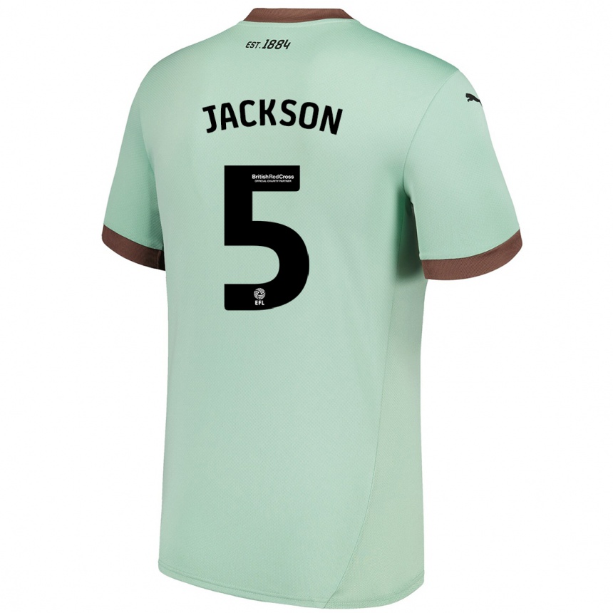 Women Football Sarah Jackson #5 Pale Green Away Jersey 2024/25 T-Shirt Nz