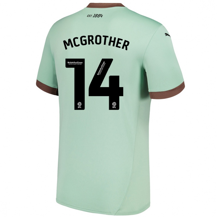 Women Football Becky Mcgrother #14 Pale Green Away Jersey 2024/25 T-Shirt Nz