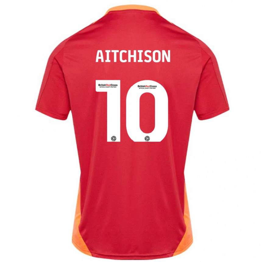 Women Football Jack Aitchison #10 Blue Off White Away Jersey 2024/25 T-Shirt Nz