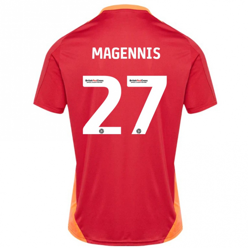 Women Football Josh Magennis #27 Blue Off White Away Jersey 2024/25 T-Shirt Nz