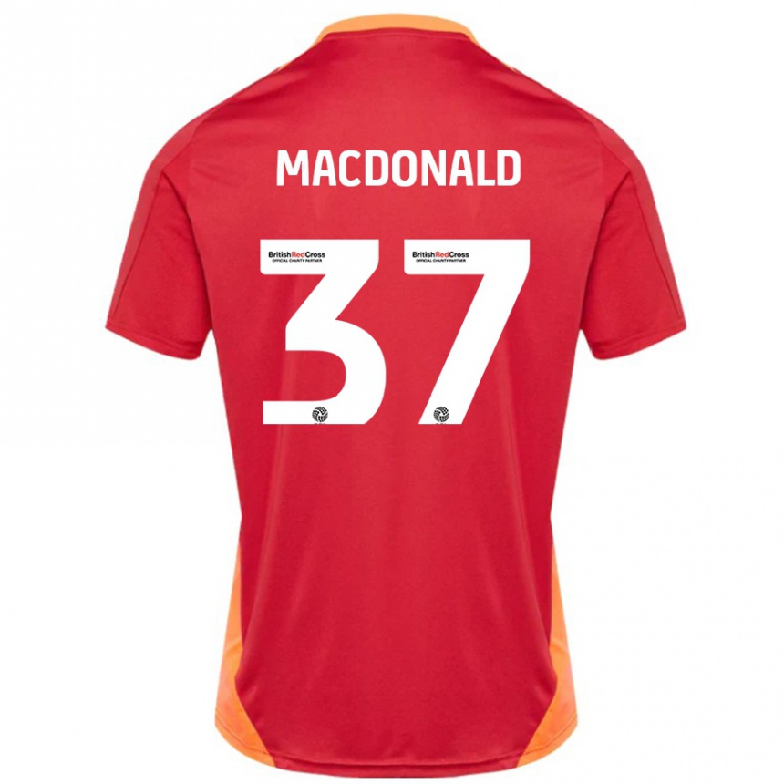 Women Football Shaun Macdonald #37 Blue Off White Away Jersey 2024/25 T-Shirt Nz