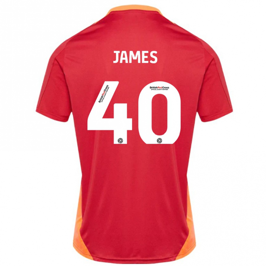 Women Football Ed James #40 Blue Off White Away Jersey 2024/25 T-Shirt Nz