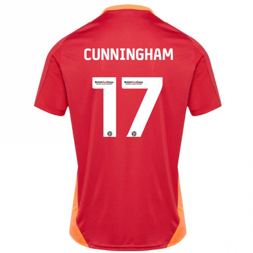 Women Football Zoe Cunningham #17 Blue Off White Away Jersey 2024/25 T-Shirt Nz