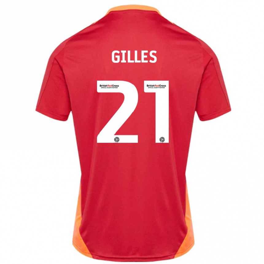 Women Football Sophie Gilles #21 Blue Off White Away Jersey 2024/25 T-Shirt Nz