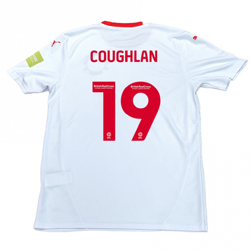 Women Football Ronan Coughlan #19 White Away Jersey 2024/25 T-Shirt Nz